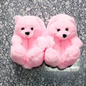 2021 Latest Stlye Teddy Bear Baby Slipper Warm Fur for Boy and Girl Suit 1-5 Years Old Kids Bedroom Indoor Slides